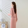 office wear uniform yound lady pink suit jacket skirt set free shipping