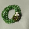 Chinese style green  floral beads bracelet